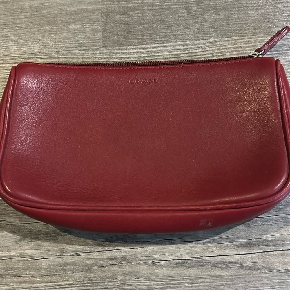 red vintage coach pouch